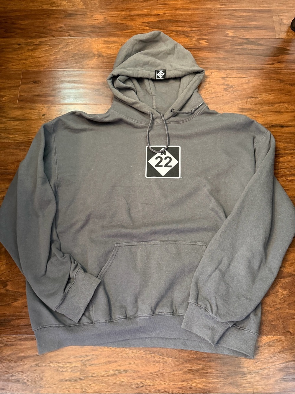 M22 Grey Hooded Sweatshirt Size L